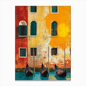 Gondolas In Venice 2 Canvas Print