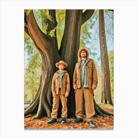 Two Men Standing Under A Tree 1 Canvas Print