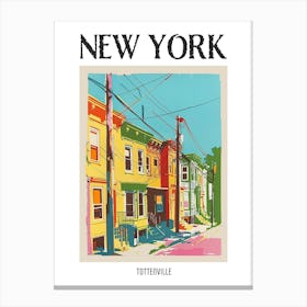 Tottenville New York Colourful Silkscreen Illustration 4 Poster Canvas Print