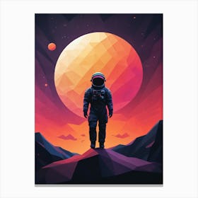 Low Poly Astronaut Minimalist Sunset (17) Canvas Print