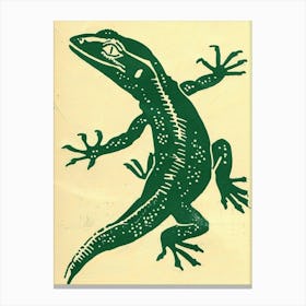 Tokay Gecko Lizard Block Colour 4 Canvas Print