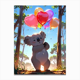 Koala With Balloons 4 Canvas Print