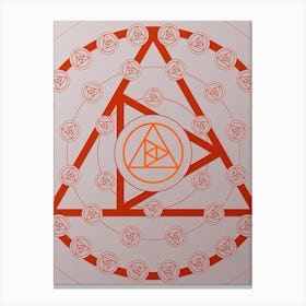 Geometric Abstract Glyph Circle Array in Tomato Red n.0274 Canvas Print