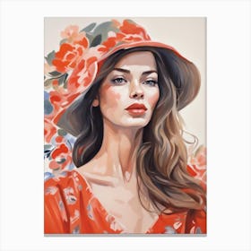 Lady Of Red Canvas Print