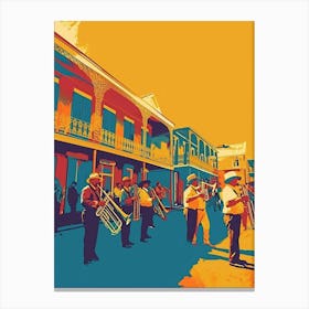 New Orleans Jazz National Historic Park Retro Pop Art 4 Canvas Print