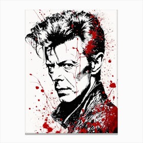 David Bowie Portrait Ink Painting (3) Canvas Print