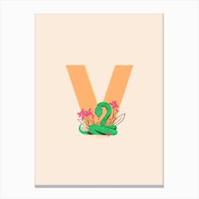 Letter V Viper Canvas Print