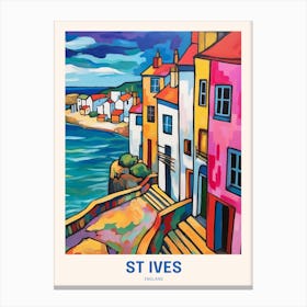 St Ives England 2 Uk Travel Poster Canvas Print