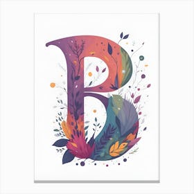 Colorful Letter B Illustration 3 Canvas Print