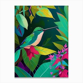 Hummingbird In Foliage Abstract Still Life Canvas Print
