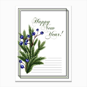 Happy New Year Postcard Canvas Print