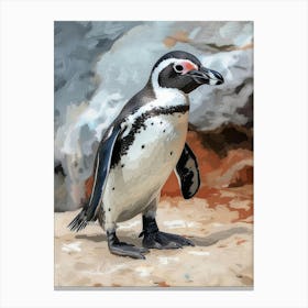 African Penguin Kangaroo Island Penneshaw Oil Painting 2 Canvas Print