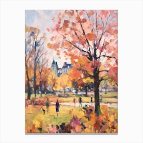 Autumn City Park Painting Victoria Park London 2 Canvas Print