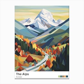 The Alps   Geometric Vector Illustration 2 Poster Canvas Print