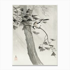 Long Tailed Tit In Storm (1900 1936), Ohara Koson Canvas Print