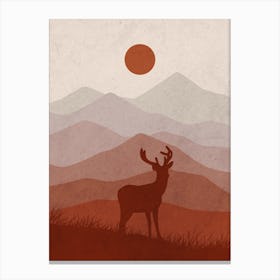Deer In The Mountains 13 Canvas Print
