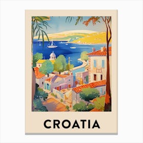 Croatia Vintage Travel Poster Canvas Print