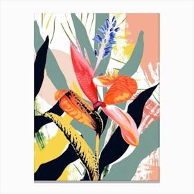 Colourful Flower Illustration Heliconia 4 Canvas Print