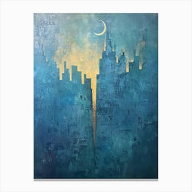 Moon And The City Canvas Print