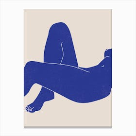 Nude Study Blue 2 Canvas Print