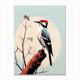 Minimalist Woodpecker 1 Illustration Canvas Print