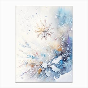 Nature, Snowflakes, Storybook Watercolours 2 Canvas Print