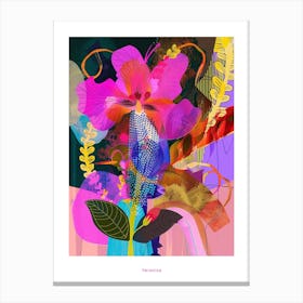 Veronica 1 Neon Flower Collage Poster Canvas Print