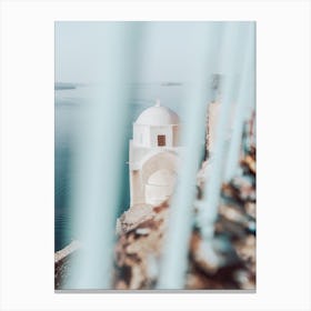 Love Locks Of Oia Castle, Santorini Canvas Print