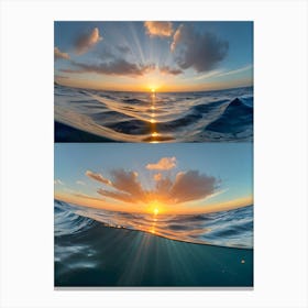 Sunset In The Ocean -Reimagined 2 Canvas Print