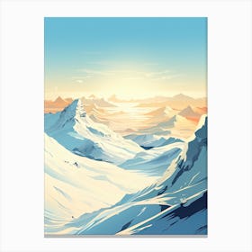 Val Thorens   France, Ski Resort Illustration 3 Simple Style Canvas Print
