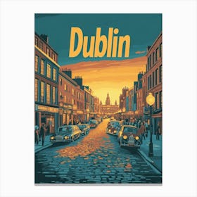 Aihrgdesign A Classic 1960s Travel Poster For Dublin 1 Canvas Print