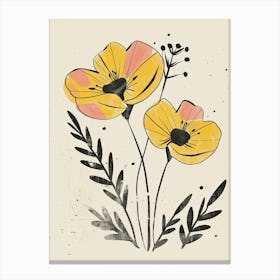 Palermo Flower Market Boho Minimalist Style Canvas Print