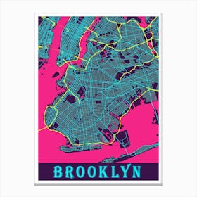 Brooklyn Map Poster 1 Canvas Print