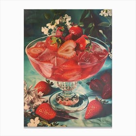 Strawberry Jelly Retro Collage 3 Canvas Print