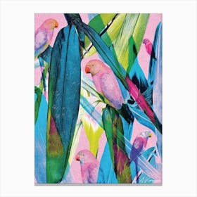 Bombastic Botanical Parrot Print Canvas Print