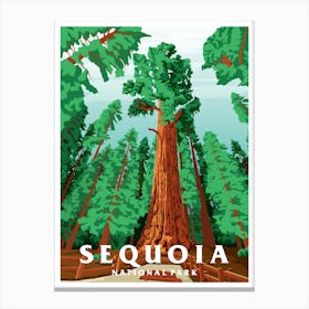 Sequoia National Park Vintage Travel Poster Canvas Print