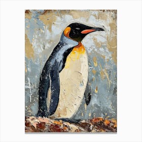 King Penguin Livingston Island Colour Block Painting 3 Canvas Print