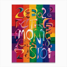 Numbers - Rainbow Canvas Print