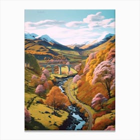 The West Highland Way Scotland 1 Hike Illustration Canvas Print