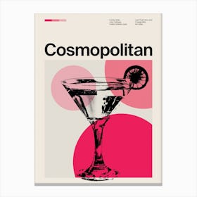 Mid Century Cosmopolitan Cocktail Canvas Print
