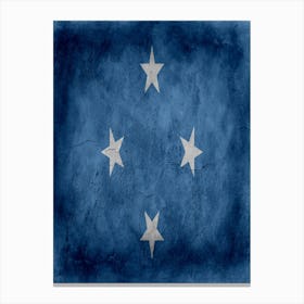 Micronesia Federated States Flag Texture Canvas Print