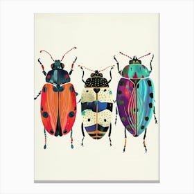 Colourful Insect Illustration Ladybug 29 Canvas Print