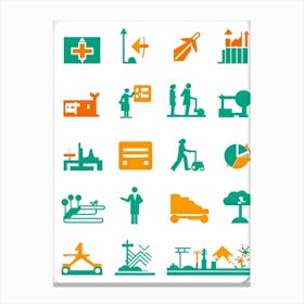 A Modern And Comprehensive Collection Of Pictograms A Mix Of Environmental And Construction Pictogr Canvas Print