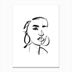 Minimalist Portrait Of A Woman 1 Canvas Print