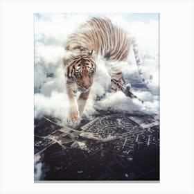 Giant Tiger Want To Play With Plane 1 Canvas Print