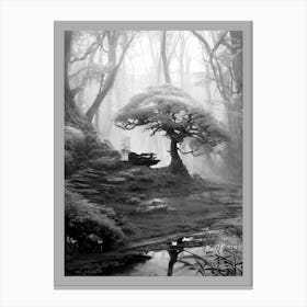 Black And White Forest Canvas Print