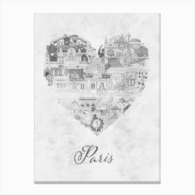 Pencil Art Paris Canvas Print