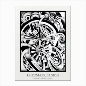 Chromatic Fusion Abstract Black And White 5 Poster Canvas Print