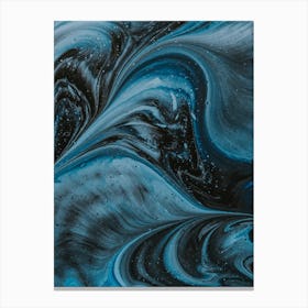 Black And Blue Swirls 1 Canvas Print