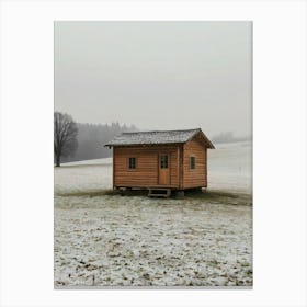 Small Cabin In The Snow Canvas Print